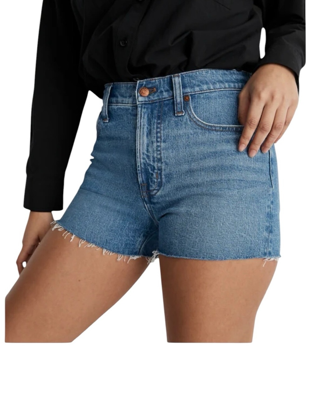 Madewell High-Rise Blue Denim Cutoff Shorts 32